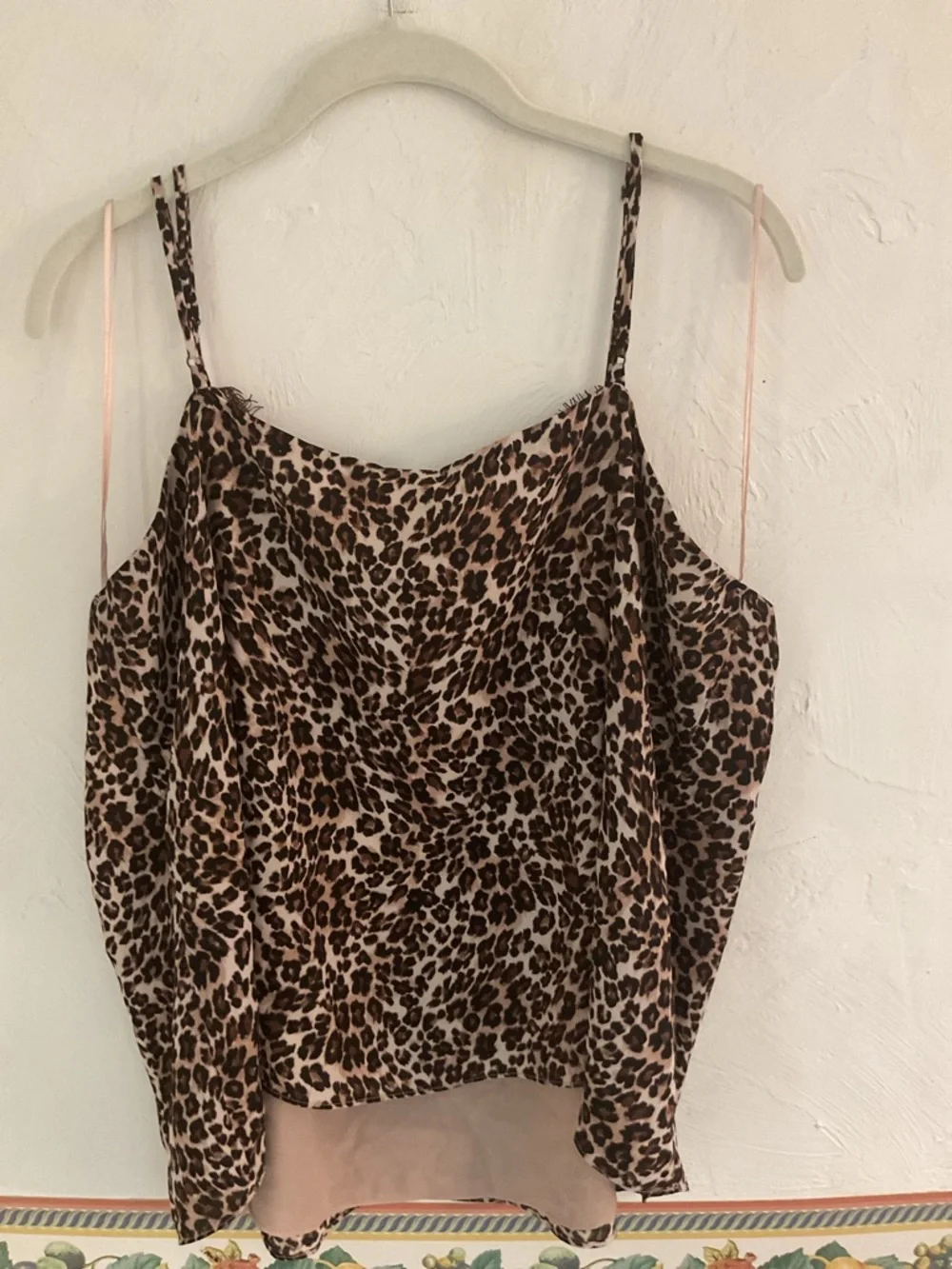Melrose and Market Leopard Print Lace Trim Cami Size XXL Brown/Tan/Black - Picture 3 of 8